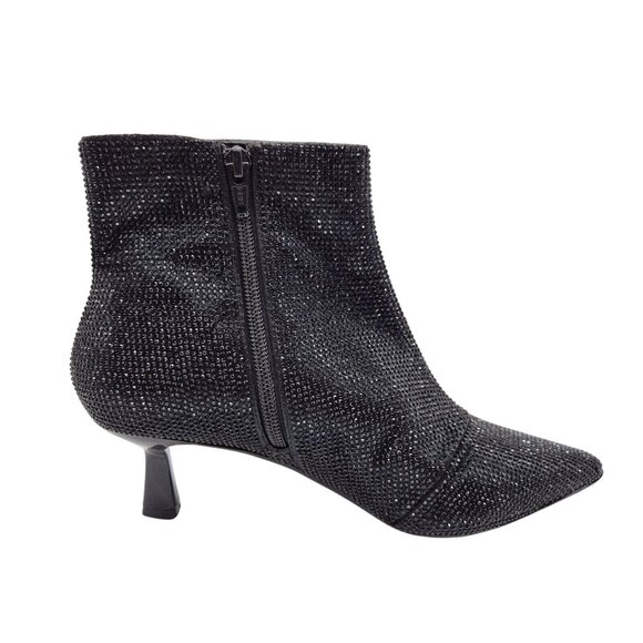 Alex Marie Women's Ankle Black Sparkle Booties Size  6 M  Rhinestone Pointed (56 - Picture 1 of 9
